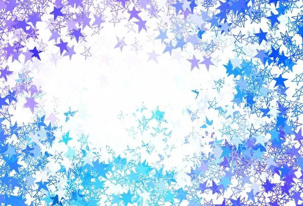 Rosa Claro Layout Vetor Azul Com Estrelas Brilhantes Ilustração Colorida — Vetor de Stock
