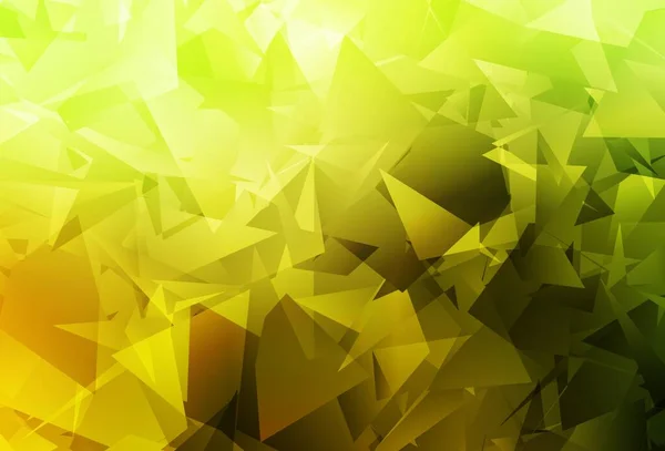 Verde Claro Vetor Amarelo Brilhando Fundo Triangular Ilustração Poligonal Brilhante — Vetor de Stock