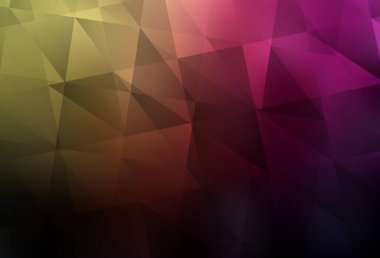 Koyu pembe, sarı vektör soyut mozaik fon. Gradyanı olan üçgen geometrik örnek. Pankartın için tamamen yeni bir şablon.