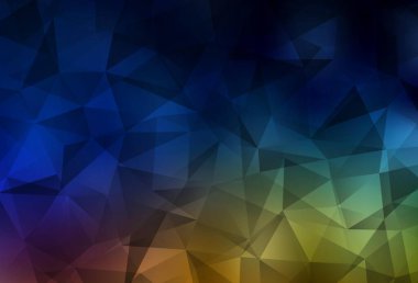 Dark Multicolor vektörü üçgen arkaplan parlıyor. Üçgenlerden oluşan parlayan çokgen çizimler. Marka kitabınız için yeni şablon.