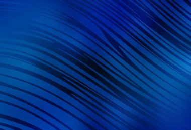 Eğri çizgileri olan açık mavi vektör deseni. Eğilimli soyut bir çizim. Markan için yeni kompozisyon.