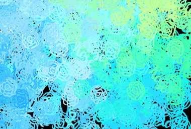 Açık mavi, soyut şekilli yeşil vektör arkaplan. Soyut tarzda rengarenk gradyan şekilleri olan bir resim. Bir cep telefonu için arka plan.