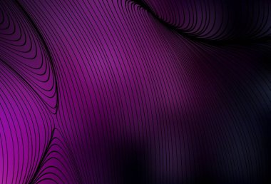 Eğri çizgileri olan koyu pembe vektör deseni. Değişken çizgileri olan renkli soyut çizimler. Tasarımınız için desen.