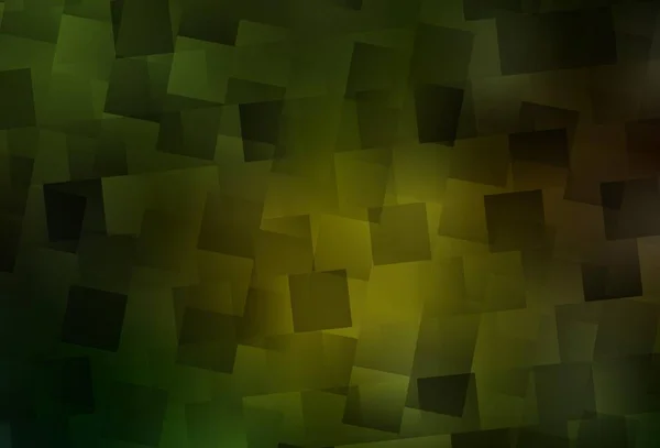 Темно Зеленый Желтый Векторный Узор Квадратном Стиле Современная Абстрактная Иллюстрация — стоковый вектор