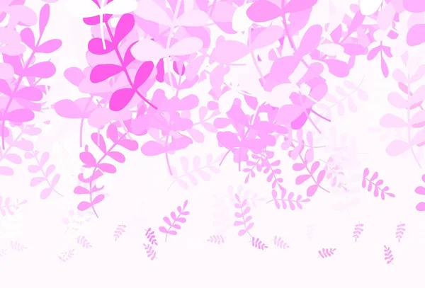 Светло Розовые Векторные Каракули Листьями Творческая Иллюстрация Размытом Стиле Листьями — стоковый вектор