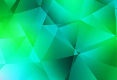 Açık yeşil vektör çokgen desen. Çokgen tarzda tamamen yeni bir renk çizimi. İşiniz için en iyi üçgen tasarım.