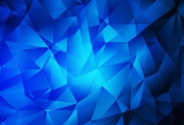 Koyu mavi vektör düşük polimerli doku. Zarif üçgenleri olan soyut çizimler. Web siteniz için çokgen tasarım.