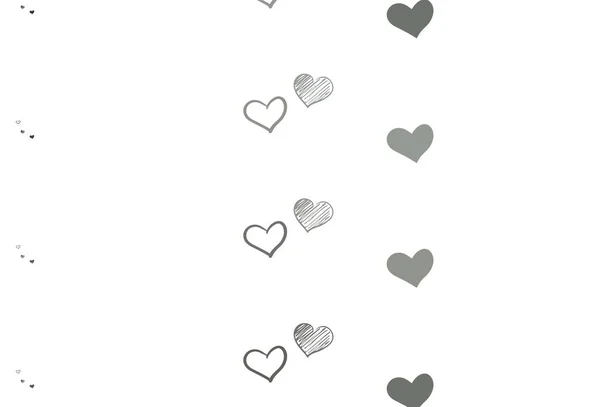 Textura Vectorial Gris Claro Con Corazones Encantadores Hermosos Corazones Abstractos — Vector de stock