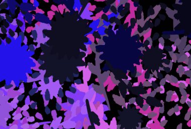 Koyu pembe, kaotik şekilli mavi vektör şablonu. Modern tarzda değişen renkli kaotik formlar. Duvar kağıtları için zarif tasarım.