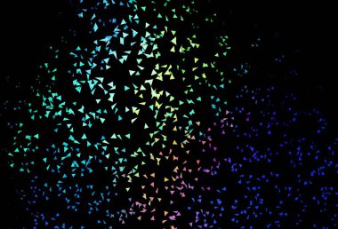 Koyu mavi, üçgenli yeşil vektör arkaplan. Soyut üçgenli dekoratif tasarım. Broşürler, broşürler için desen