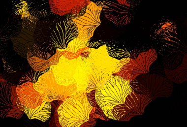 Koyu yeşil, yapraklı sarı vektör soyut tasarımı. Bulanık şekilli ve yapraklı yepyeni bir resim. İşiniz için yepyeni bir tasarım..