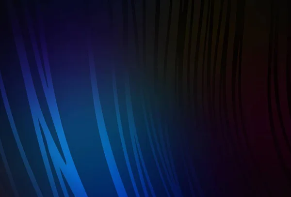 Donkerblauwe Vectorachtergrond Met Gebogen Lijnen Kleurrijke Gradiënt Illustratie Eenvoudige Stijl — Stockvector