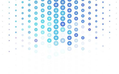 Açık mavi, diskli sarı vektör dokusu. Doğa tarzında bulanık halkaları olan güzel renkli çizimler. Reklamlar, broşürler için desen.