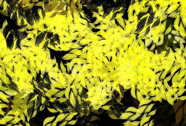 Koyu sarı vektör zarif desenli yapraklar. Origami tarzındaki yaprakların gradyanlı karalama çizimi. Tasarımınız için yeni şablon.