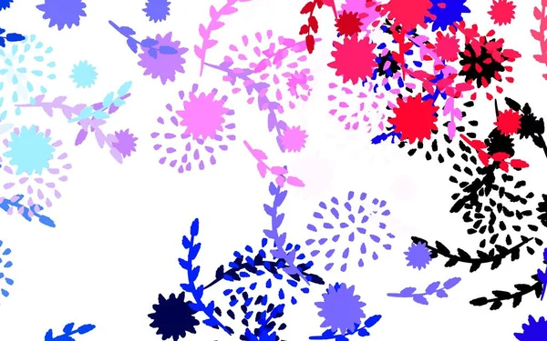 Светло Синий Красный Вектор Элегантно Искушает Цветами Цветами Цветы Градиентом — стоковый вектор