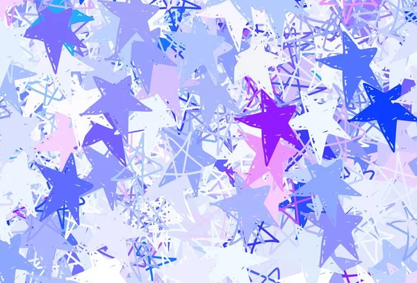 Azul Claro Fundo Vetor Vermelho Com Estrelas Coloridas Projeto Decorativo — Vetor de Stock