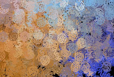 Açık mavi, rastgele şekilli sarı vektör deseni. Modern tarzda değişen renkli kaotik formlar. Duvar kağıtları için zarif tasarım.