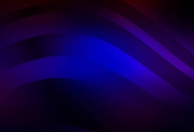 Koyu mavi, kırmızı çizgili arka plan. Basit eğri biçiminde parlak renkli bir illüstrasyon. Tasarımınız için desen.