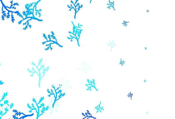 Textura Garabato Vectorial Azul Claro Con Ramas Nueva Ilustración Color — Vector de stock