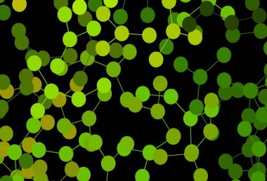 Koyu yeşil, yapay zeka kavramına sahip sarı vektör dokusu. Soyut şablondaki yapay zeka şekilleriyle parlayan illüstrasyon. Siber yeniliklerin tasviri için tasarım.