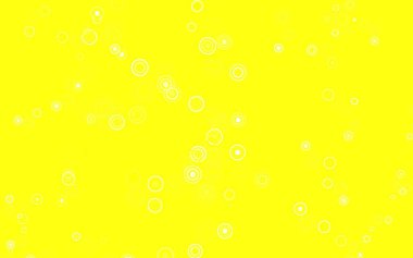 Dairesel açık sarı vektör şablonu. Bulanık dekoratif tasarım baloncuklu soyut tarzda. Fütürist reklamlar ve kitapçıklar için şablon.