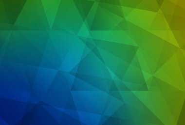 Açık mavi, yeşil vektör soyut çokgen şablonu. Çokgen şekilli bir örnek. İşiniz için en iyi üçgen tasarım.