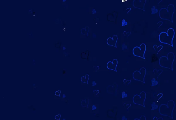 Textura Vectorial Azul Claro Con Corazones Encantadores Diseño Decorativo Con — Vector de stock