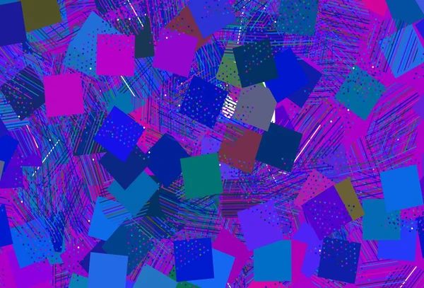 Lichtroze Blauwe Vector Textuur Met Polystijl Met Cirkels Blokjes Decoratief — Stockvector