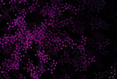 Koyu pembe vektör arka planı ve yapay zeka formları. Soyut şablondaki yapay zeka şekilleriyle parlayan illüstrasyon. Bilim için desen, geleceksel tasarımlar..