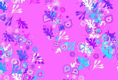 Açık pembe, rastgele şekilli mavi vektör deseni. Modern tarzda değişen renkli kaotik formlar. Kartvizitiniz için modern tasarım.