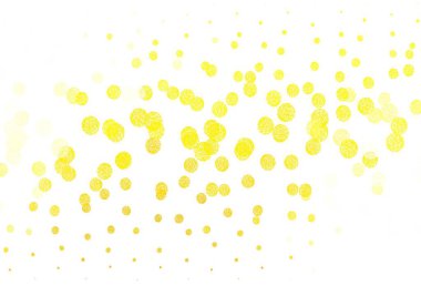 Lekeli açık sarı vektör arkaplan. Bulanık yağmur damlaları olan soyut bir çizim. Duvar kağıtlarının dokusu için desen.