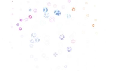 Açık mavi, daire şekilli kırmızı vektör düzeni. Bulanık dekoratif tasarım baloncuklu soyut tarzda. Marka kitabınız için yeni şablon.