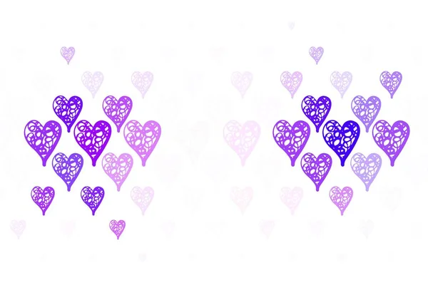 Light Purple Διανυσματική Υφή Υπέροχες Καρδιές Εικονογράφηση Σχήματα Βαθμονομημένων Καρδιών — Διανυσματικό Αρχείο