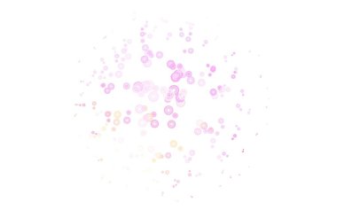 Açık pembe, daire şekilli sarı vektör düzeni. Parlak renkli soyut çemberlerin olduğu bir resim. Marka kitabınız için yeni şablon.