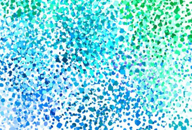 Soyut şekilli açık yeşil vektör arkaplanı. Soyut tarzda rengarenk gradyan şekilleri olan bir resim. Kartvizitiniz için modern tasarım.