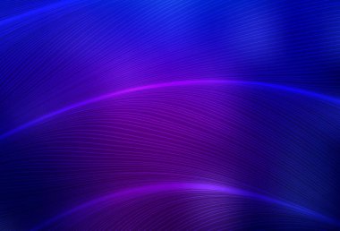 Koyu mor, eğri çizgileri olan pembe vektör düzeni. Alnında çizgiler olan soyut bir çizim. Posterler ve afişler için iş tasarımı.