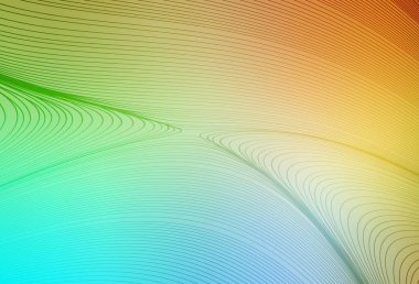 Açık mavi, eğri çizgileri olan sarı vektör arkaplan. Alnında çizgiler olan soyut bir çizim. Tasarımınız için desen.