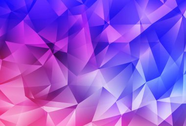 Açık Pembe, mavi vektör üçgen arkaplan. Yarım ton şeklinde, üçgenli yaratıcı illüstrasyon. Cep telefonunun arka planının şablonu.