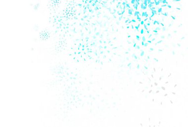 Açık mavi, yeşil vektör yapraklı karalama arkaplanı. Doğal yaprağı olan zarif, parlak bir illüstrasyon. Duvar kağıtları, boyama kitapları için desen.