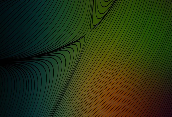 Verde Oscuro Fondo Vector Rojo Con Líneas Dobladas Nueva Ilustración — Vector de stock