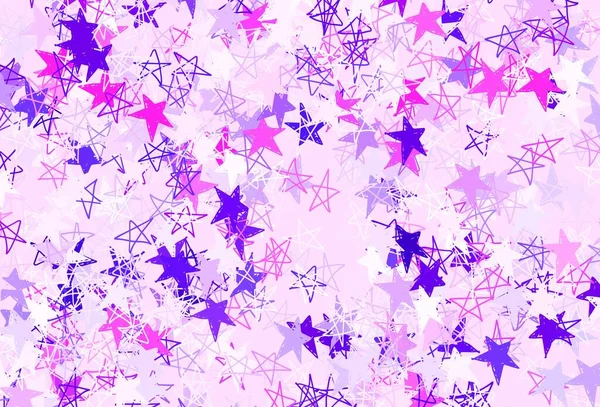 Luz Roxo Rosa Textura Vetorial Com Belas Estrelas Glitter Ilustração — Vetor de Stock