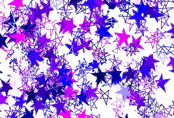 Violet Clair Disposition Vectorielle Rose Avec Des Étoiles Brillantes Design — Image vectorielle