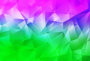 Açık Pembe, Yeşil vektör düşük poli düzeni. Çokgen soyut çizim ve gradyan. Web siteniz için yeni bir doku.