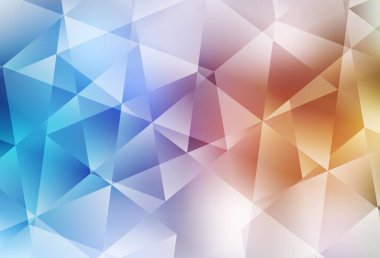 Açık mavi, sarı vektör parlayan üçgen düzen. Gradyanı olan üçgen geometrik örnek. Cep telefonunun arka planının şablonu.