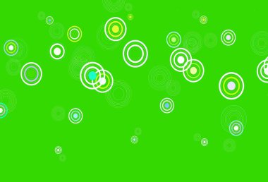 Açık pembe, diskli yeşil vektör dokusu. Doğa tarzında bulanık halkaları olan güzel renkli çizimler. Güzel web siteleri için desen.