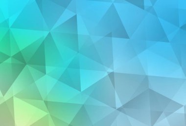 Açık mavi, yeşil vektör çokgen arka plan. Origami stilinde gradyan ile yaratıcı geometrik illüstrasyon. İş tasarımınız için yepyeni bir tarz.