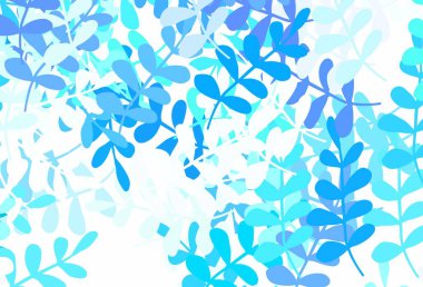 Açık yeşil vektör yapraklı zarif desen. Soyut şablondaki karalamalarla dekoratif illüstrasyon. Markan için şık bir model..