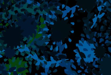 Koyu mavi, soyut şekilli yeşil vektör dokusu. Renkli rastgele şekillerle modern soyut illüstrasyon. İşiniz için en iyi akıllı tasarım.