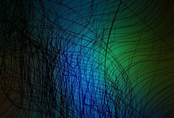 Темно Синий Зеленый Векторный Узор Изогнутыми Линиями Совершенно Новая Красочная — стоковый вектор