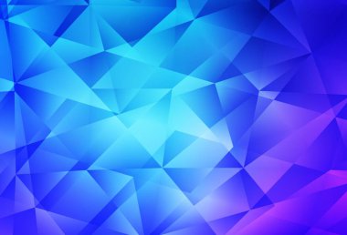 Açık Pembe, Mavi vektör üçgen mozaik arka plan. Üçgenlerden oluşan parlayan çokgen çizimler. Cep telefonunun arka planının şablonu.